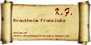 Krautheim Franciska névjegykártya